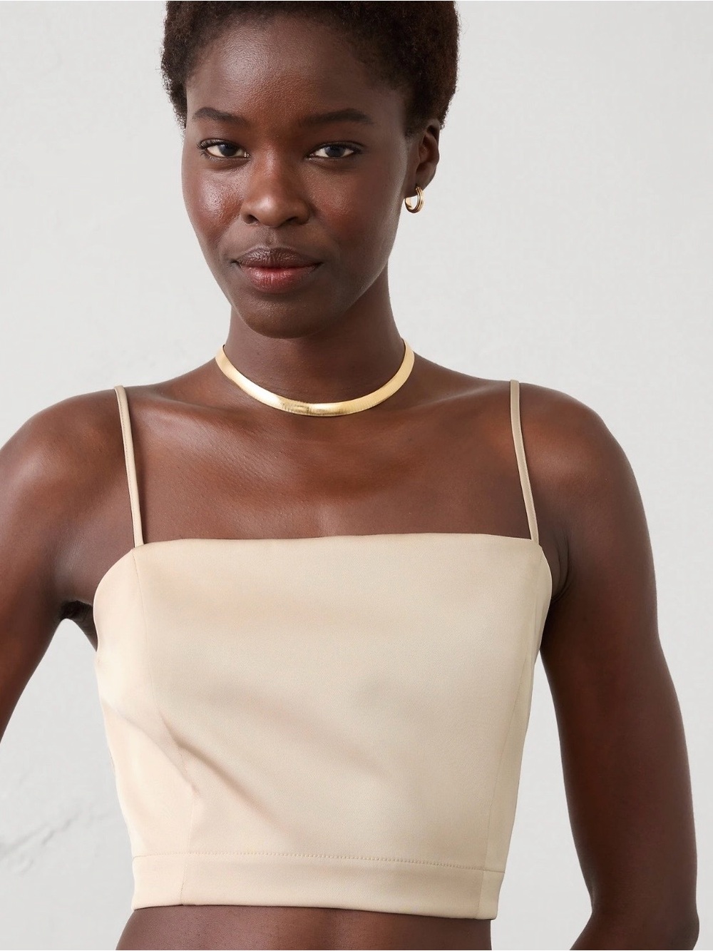 Banana Republic womens satin Cropped Cami Top size small NWT